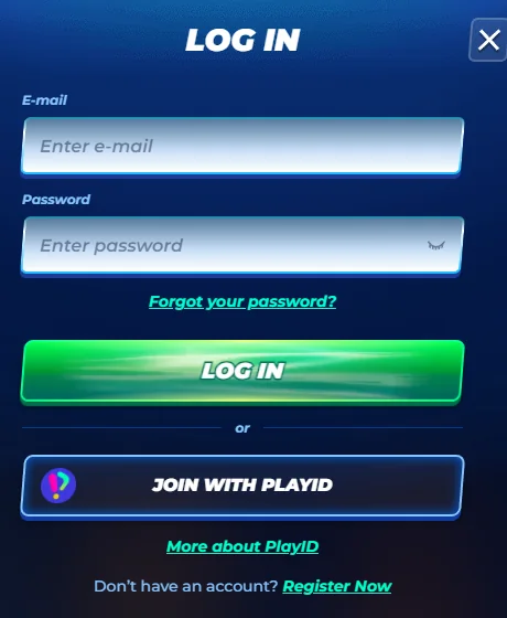 Original-Fenster LOG IN bei Bassbet mit Feldern E-mail und Password